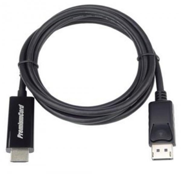 PREMIUMCORD Kabel DisplayPort 1.2 na HDMI 2.0, pro rozlišení 4Kx2K@60Hz, 3m