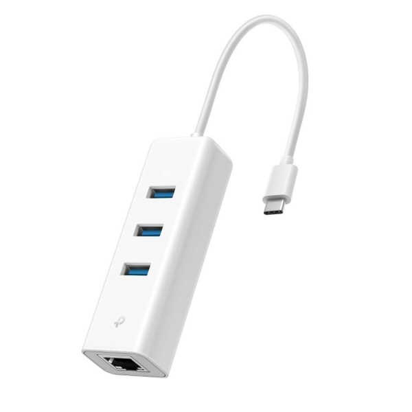 TP-Link UE330C USB-C/Ethernet síťový adaptérm USB hub (1xUSB3.0 -> 1xGbE, 3xUSB3.0)