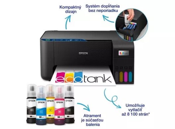 EPSON tiskárna ink EcoTank L3271, 5760x1440dpi, A4, 33ppm, USB, WiFi, sken