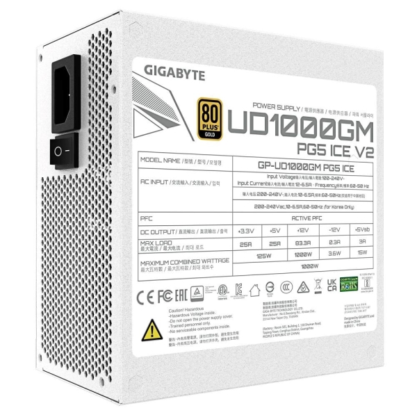 GIGABYTE zdroj 1000W 80PLUS Gold Modular PG5 ICE
