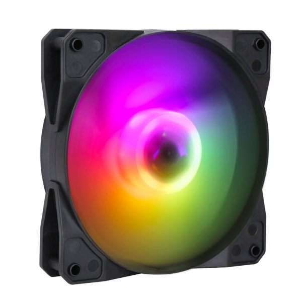 EVOLVEO 12FS ventilátor 120mm, ARGB, černý rám, slave
