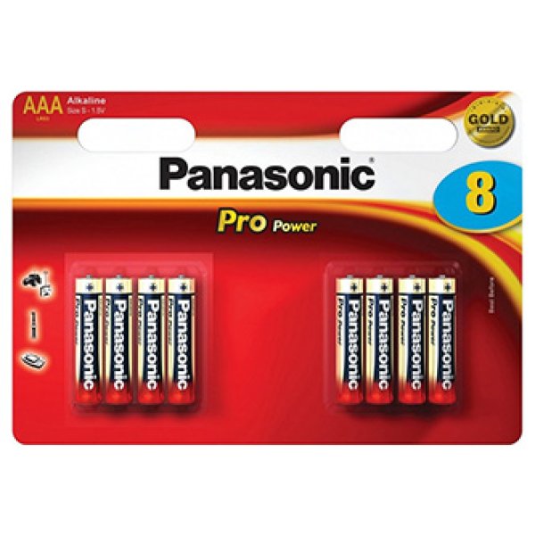 PANASONIC Alkalické baterie Pro Power LR03PPG/8BW AAA 1,5V (Blistr 8ks)