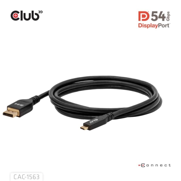 Club3D Kabel USB-C na DisplayPort 2.1 DP54 Bi-Directional, 8K120Hz, 4K480Hz, 2m