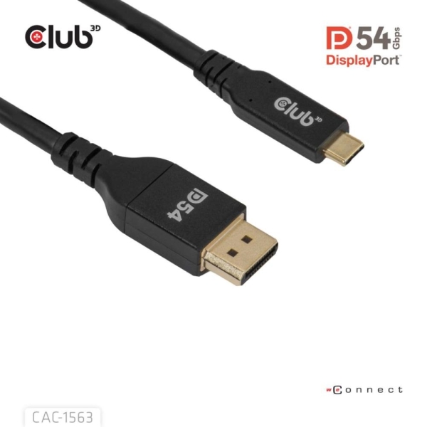 Club3D Kabel USB-C na DisplayPort 2.1 DP54 Bi-Directional, 8K120Hz, 4K480Hz, 2m
