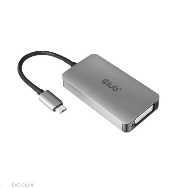 Club3D Adaptér aktivní USB 3.2 typ C na DVI-D Dual Link 4K30Hz pro Apple Cinema Display, HDCP off