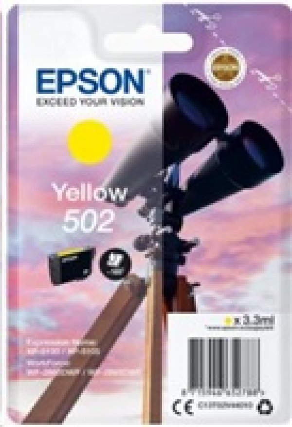 Náplň Epson 502, C13T02V44010 žlutá blistr