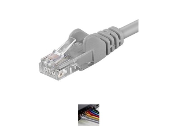 PremiumCord Patch kabel UTP RJ45-RJ45 CAT6 0.5m šedá