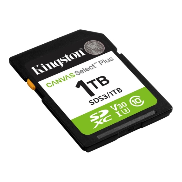 Kingston paměťová karta 1TB Canvas Select Plus Gen 3 SDXC 150R U1 UHS-I C10 V10