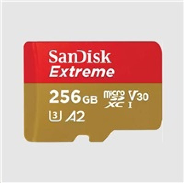 SANDISK SDXC 256 GB Extreme (190 MB/s Class 10, UHS-I U3 V30) + adaptér