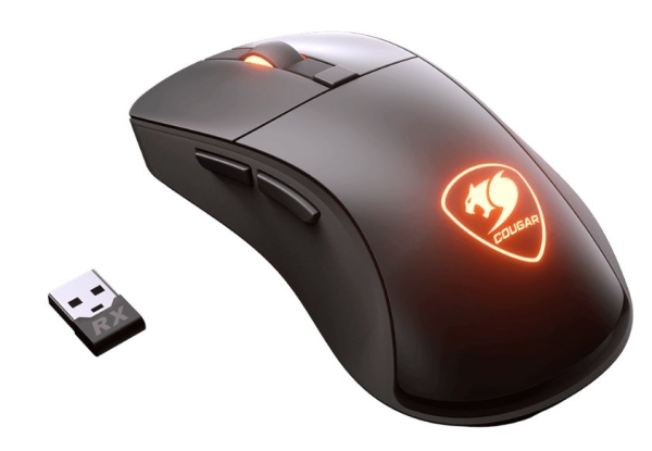 COUGAR herní myš bezdrátová SURPASSION RX 2.4GHz čip PMW3330 72000dpi RGB LED, LCD screen