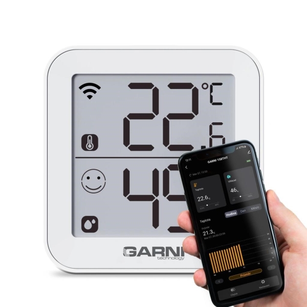 GARNI 158THT chytrý vnitřní teploměr s vlhkoměrem