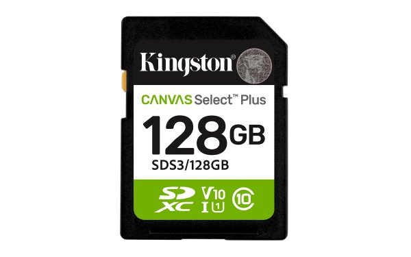 Kingston paměťová karta 128GB Canvas Select Plus Gen 3 SDXC 150R U1 UHS-I C10 V10