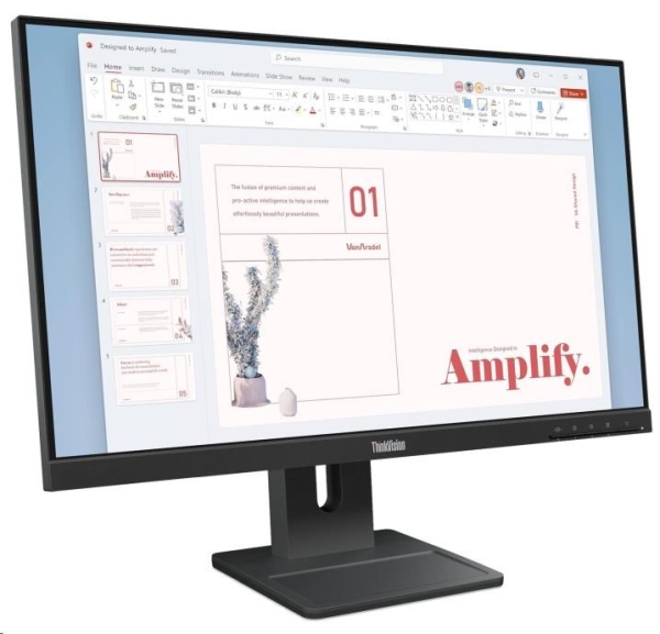 LENOVO LCD E24-40 - 23.8",IPS,16:9,1920x1080,100Hz,250cd/m2,1300:1,4ms(GtG),VGA,DP,HDMI,USB Hub,RJ45,Pivot