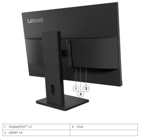LENOVO LCD E24-40 - 23.8",IPS,16:9,1920x1080,100Hz,250cd/m2,1300:1,4ms(GtG),VGA,DP,HDMI,USB Hub,RJ45,Pivot