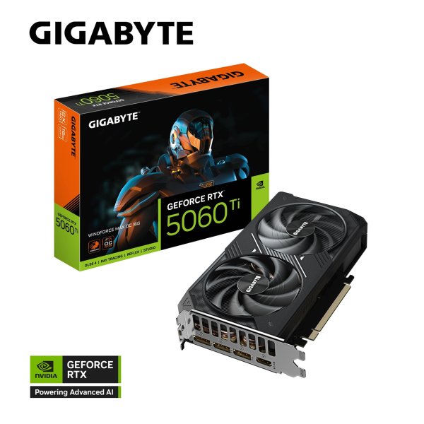 GIGABYTE VGA NVIDIA GeForce RTX 5060 Ti WINDFORCE MAX OC 16G, 16G GDDR7, 3xDP, 1xHDMI