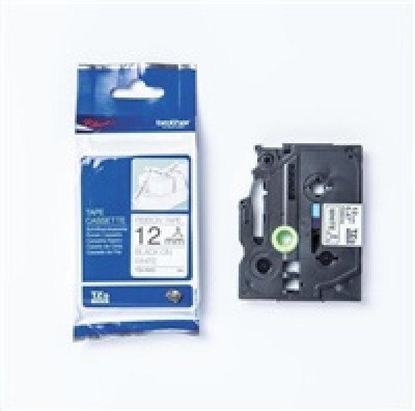 Brother TZe-R231 - Černá na bílé - Role (1,2 cm x 4 m) 1 kazeta/y stužková páska - pro Brother PT-D210, D600, H110; P-Touch Cube PT-P300; P-Touch Embellish PT-D215