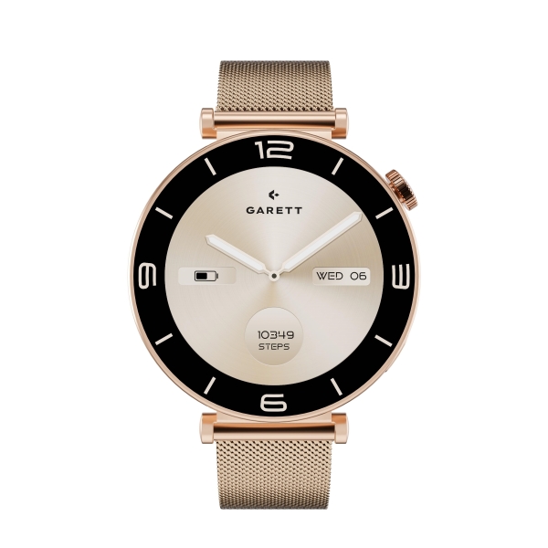 Garett Smartwatch Rose Gold Mesh steel