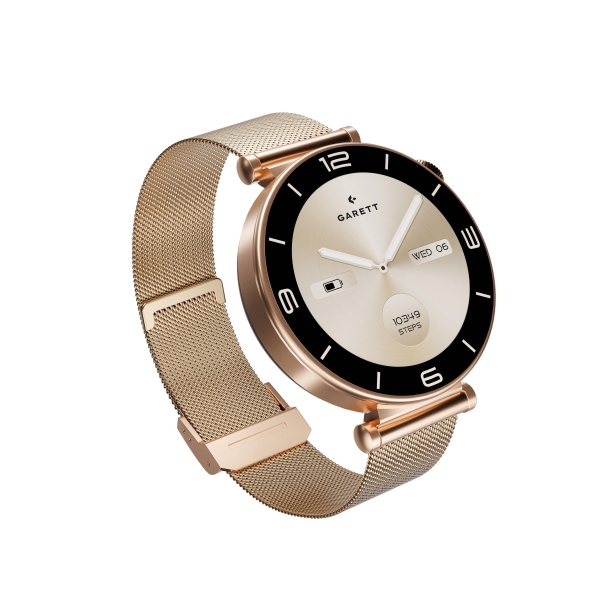 Garett Smartwatch Rose Gold Mesh steel