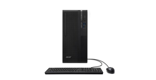 ACER PC Veriton VS2720G, i3-14100,8GB DDR5,512GB M.2 SSD,Wifi,DVD±RW,USB KB+mouse,W11P,180W,Black
