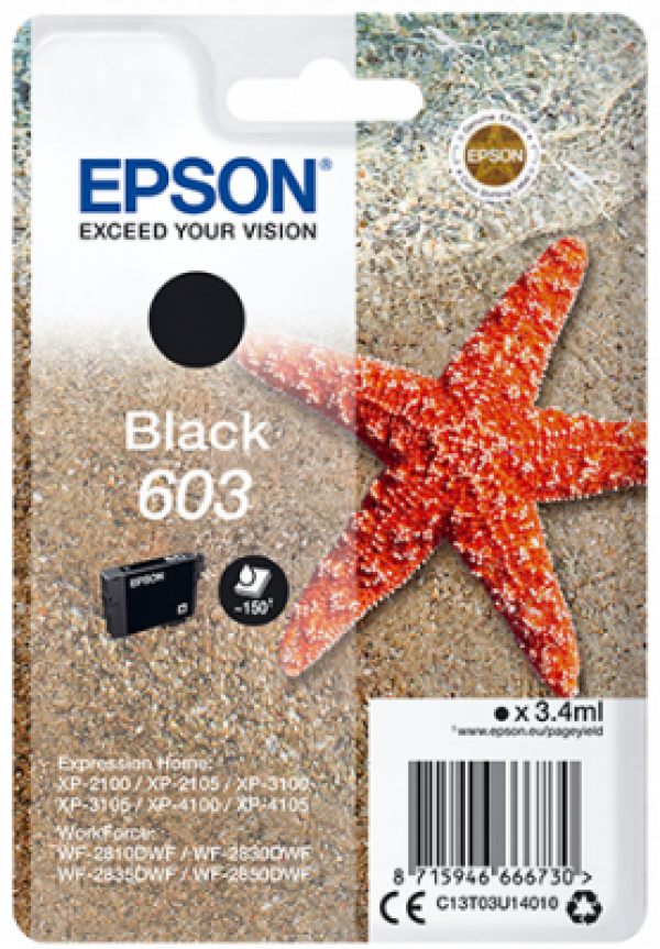 Náplň EPSON 603, C13T03U14010 černá (3,4 ml)