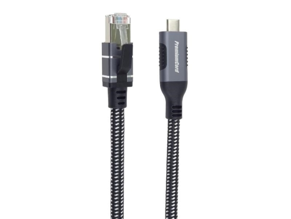 PremiumCord Ethernetový kabel USB-C na LAN RJ45 10/100/1000, 1m