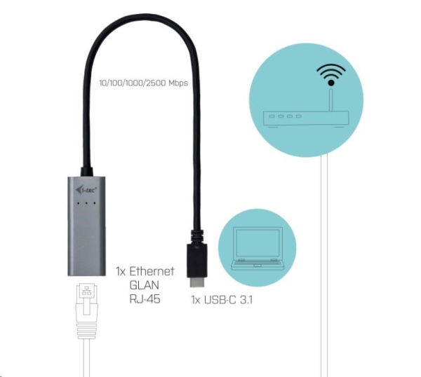 i-tec USB-C Metal 2.5Gbps Ethernet Adapter