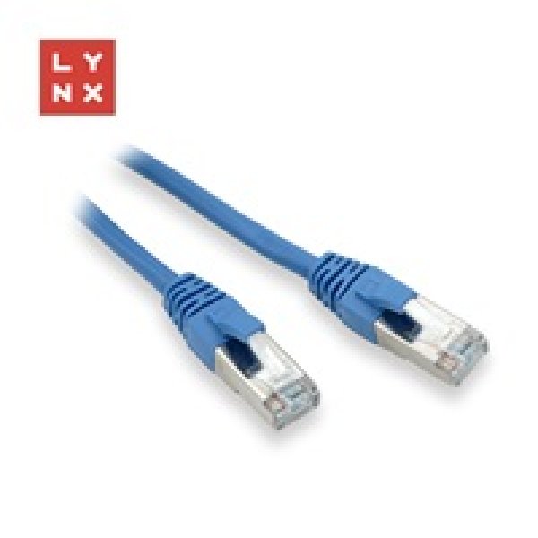 LYNX FTP patch kabel Cat5e PVC, CCA, 0,1m, modrý (balení obsahuje 10ks)?v=1755466814