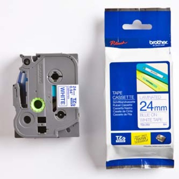 Páska Brother TZE-253, modrý/bílý, 8m, 24mm