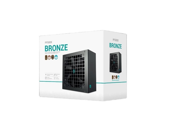 DEEPCOOL GAMERSTORM zdroj 500W PF500X, 120mm, 80+ Bronze , černá