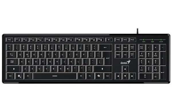 Genius SlimStar 820, klávesnice CZ/SK, slim typ drátová (USB), černá, Podsvícená