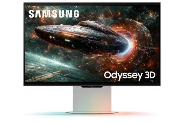 SAMSUNG MT LED LCD 27" Odyssey 3D (G90XF) - 3840x2160, 350Hz, IPS, HDR10+ Gaming, Konverze 2D->3D non-DRM video, 2xkamer