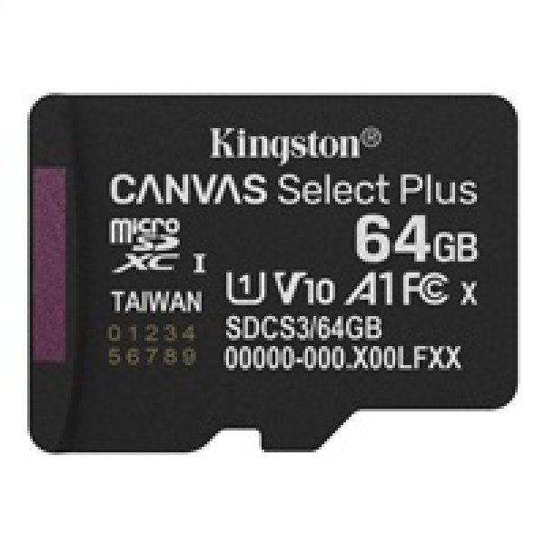 Kingston MicroSDXC karta 64GB Canvas Select Plus, U1, V10, A1?v=1754078403