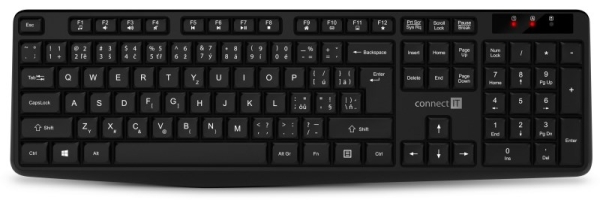 CONNECT IT Set Klávesnice+myš OfficeBase Wireless Combo, bezdrátová, černá