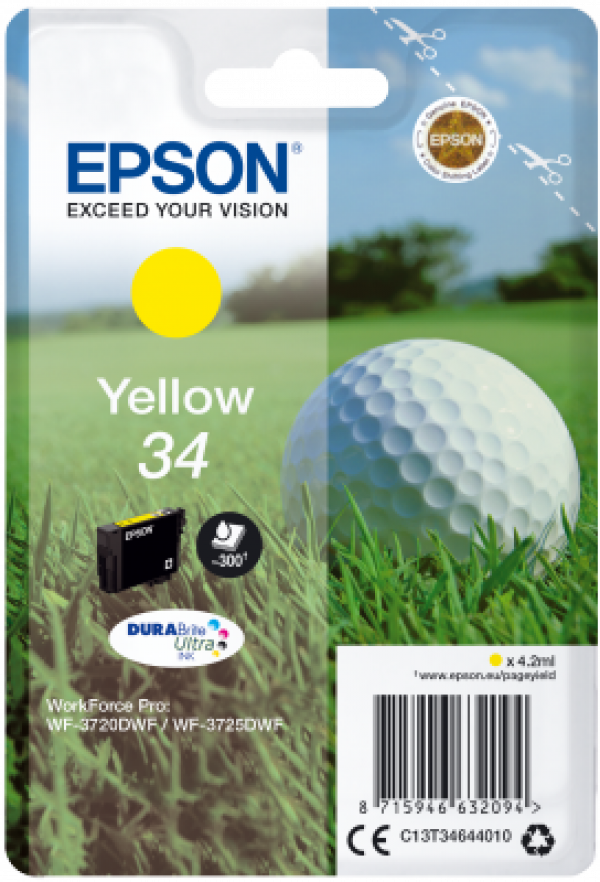 Náplň Epson 34, C13T34644010 žlutá