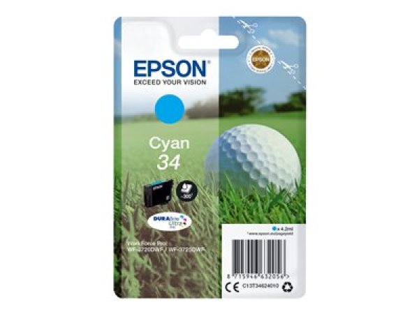 Náplň Epson 34, C13T34624020 azurová blistr