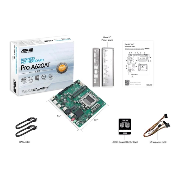 ASUS MB Sc AM5 PRO A620AT-CSM, AMD A620A, 2xDDR5 SODIMM, 1xHDMI, 1xDP, 1xLVDS, Thin Mini-ITX