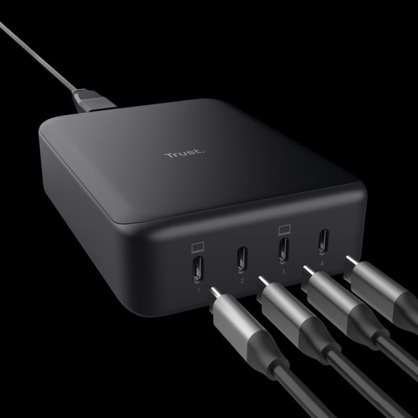 TRUST napájecí adaptér MAXO 240W 4-PORT USB-C DESK CHARGER