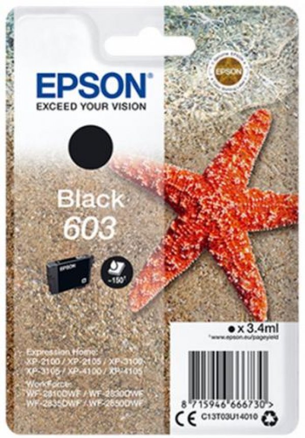Náplň EPSON 603, C13T03U14010 černá (3,4 ml)