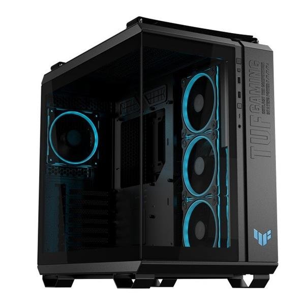 ASUS case TUF GAMING GT502 HORIZON, Mid Tower, průhledná bočnice, 4x 120mm ARGB Fan, černá