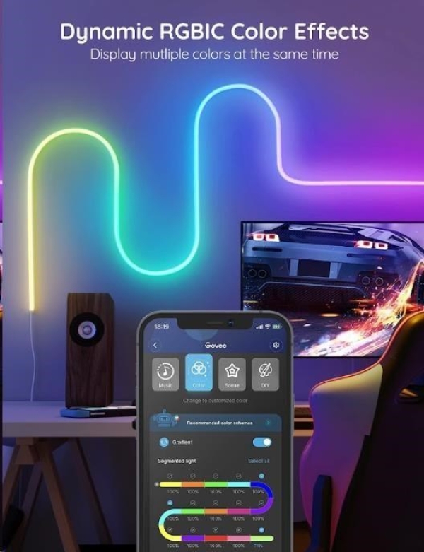 Govee Neon SMART ohebný LED pásek - RGBIC - 2m