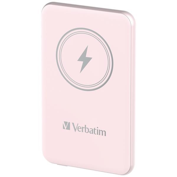 VERBATIM Powerbanka Charge 'n' Go, Magnetická, 5000 mAh, USB-C, Růžová