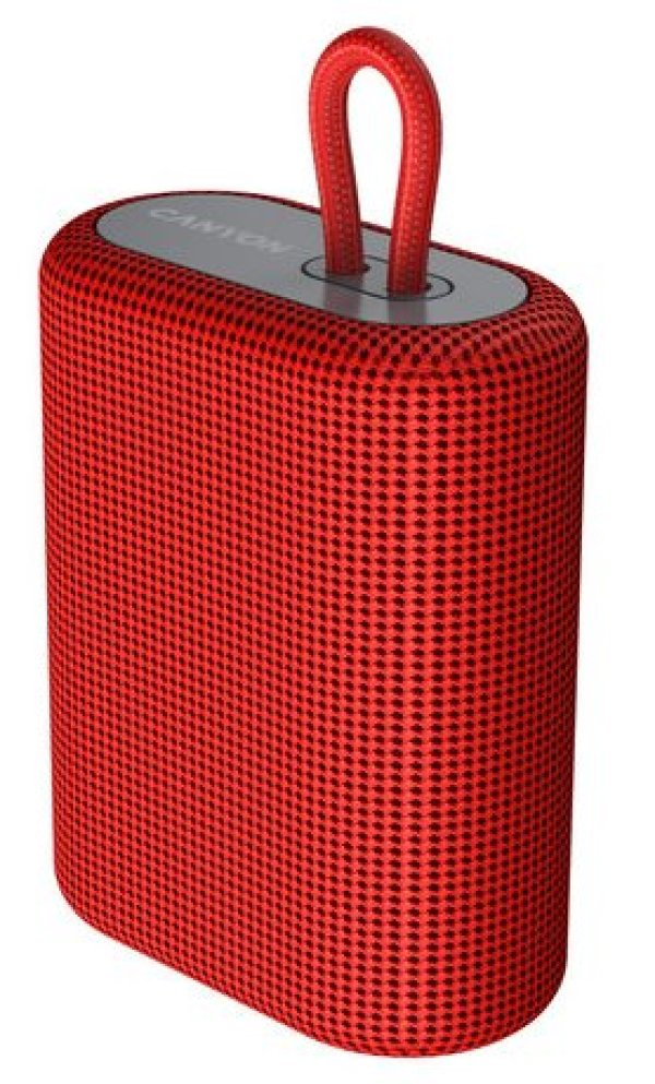 CANYON reproduktor BSP-4, BT V5.0, BLUETRUM AB5365A, 5W, 1200mAh, USB-C, microSD, červená