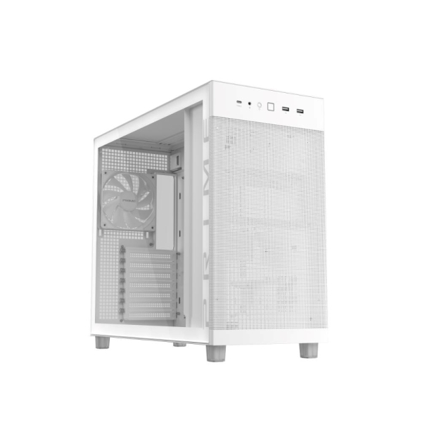 ASUS case PRIME AP303 TG WHITE, ATX, průhledná bočnice,1x120mm, bílá