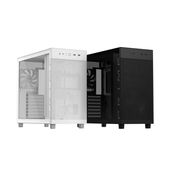 ASUS case PRIME AP303 TG WHITE, ATX, průhledná bočnice,1x120mm, bílá
