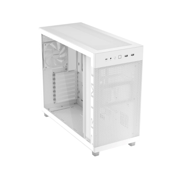 ASUS case PRIME AP303 TG WHITE, ATX, průhledná bočnice,1x120mm, bílá