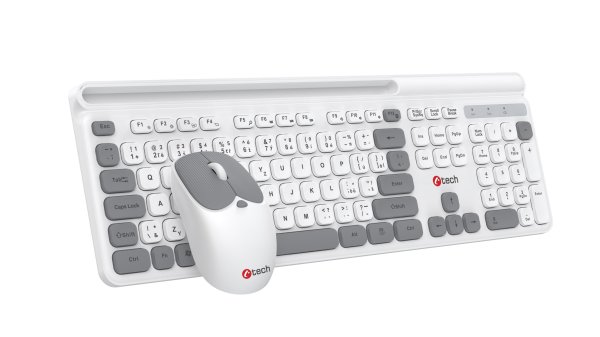 Klávesnice C-TECH Quallis WLKMC-05, bezdrátový combo set s myší, bílá, USB, CZ/SK?v=1746043203