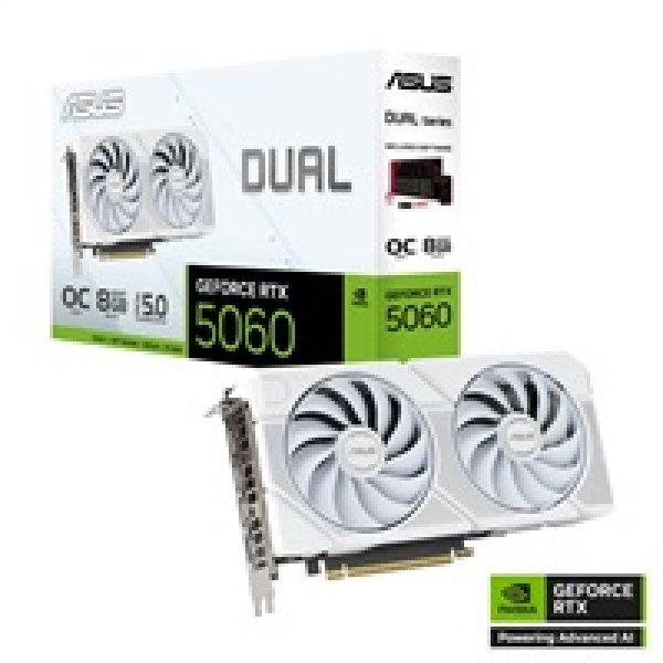 ASUS VGA NVIDIA GeForce RTX 5060 DUAL OC 8G WHITE, 8GB GDDR7, 3xDP, 1xHDMI?v=1756330804