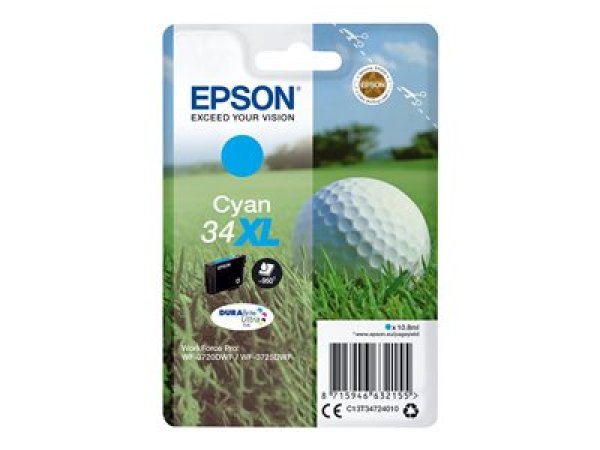 Náplň Epson 34XL, C13T34724020 azurová blistr s RF / akustickým alarmem