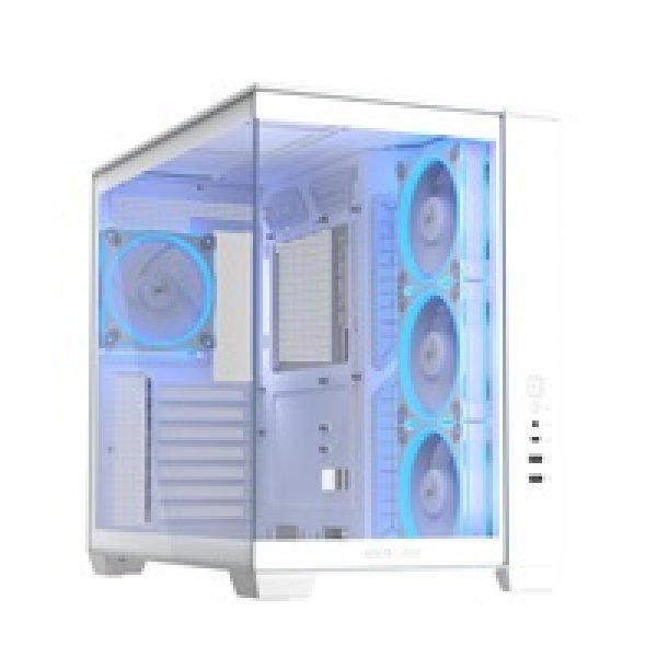 ASUS A32 PLUS WHITE ARGB TG skrinka ATX biela 4x ARGB fan
