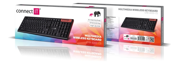 CONNECT IT Multimediální bezdrátová klávesnice, CZ + SK layout, černá